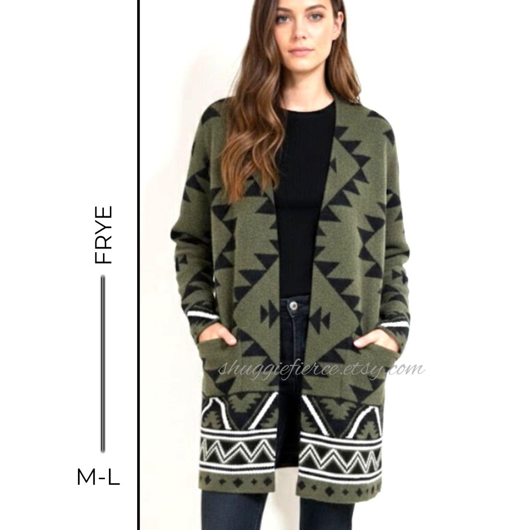 Msrp: $150 | Frye Southwestern Aztec Cardigan Sweater Size M-Lsame Day Ship